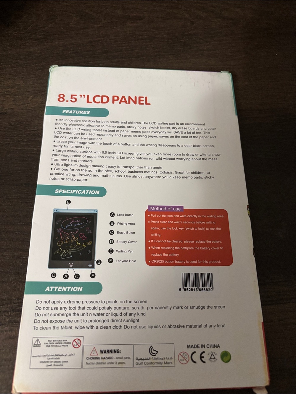 LCD Writing Tablet 8.5" - Light Blue Color - Picture 2 of 2